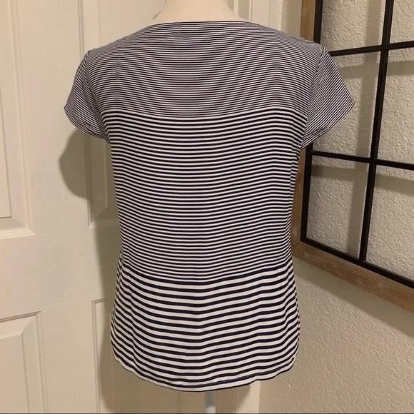 Ann Taylor LOFT blue and white striped blouse size XS - Picture 3 of 7
